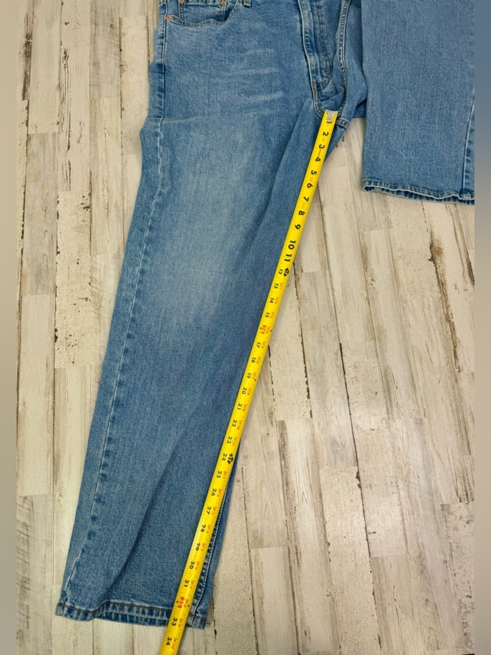 Levis 550 Pants Jeans Men 42x33 Denim Stretch Blue Straight - Picture 9 of 12